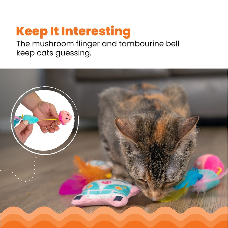 Catstages Festival-Themed Interactive Plush Catnip Cat Toys - 3 Pack