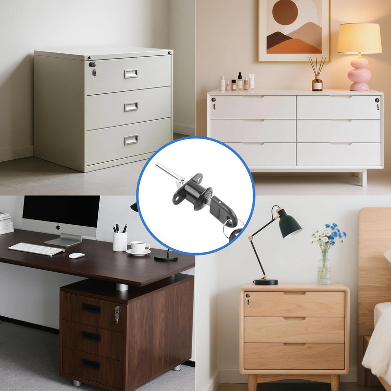 HOWDIA 2 Pcs - Drawer Lock Cabinet Locks with Keys,