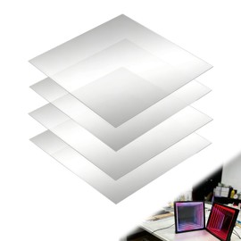 4 Pcs 12 x 12 Inch Acrylic Two Way Mirror Sheets, 30% Transparent Panels