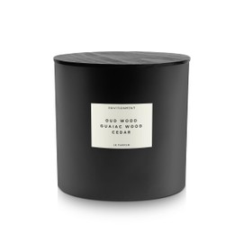 Environment Inspired by Designer TF Oud Wood Candle, 55oz Luxury Coconut Apricot Wax Candles for Home (Oud Wood | Guaiac Wood | Cedar) Home Fragrance Products, 4 Wick Candle, Vegan & Cruelty-Free