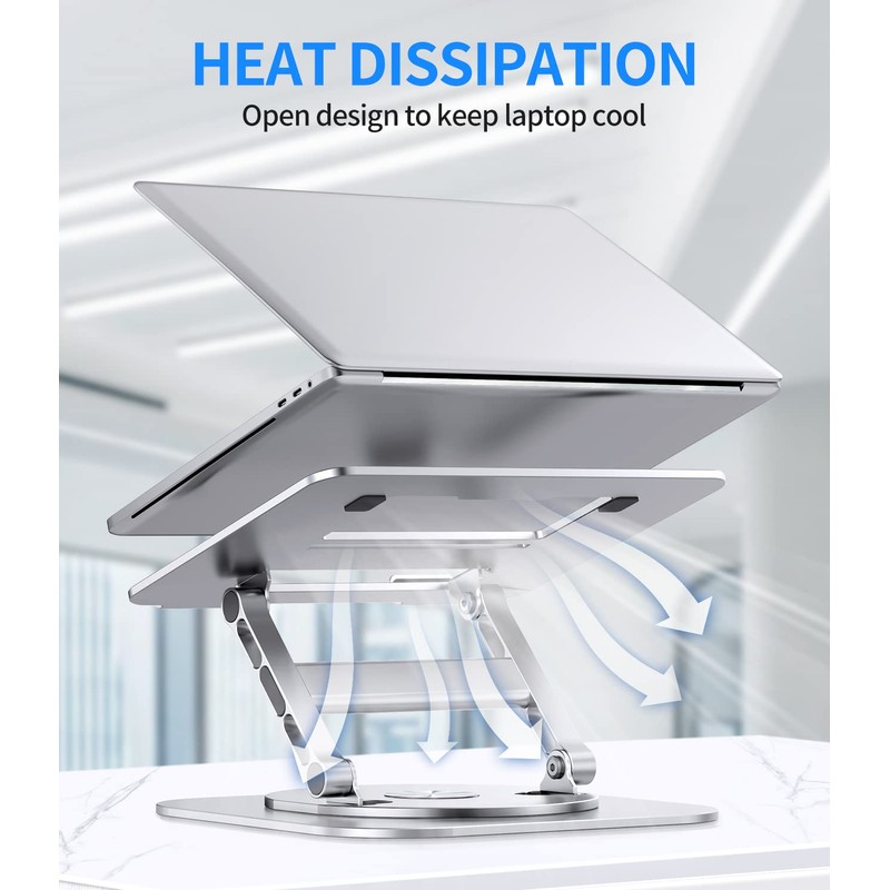 AOEVI Adjustable Laptop Stand with 360 Rotating Base, Stable Computer