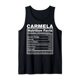Carmela Nutrition Facts T-Shirt Carmela Name Birthday Shirt Tank Top