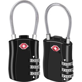 Suitcase Locks BeskooHome Luggage Locks - TSA Approved Luggage Locks, Zinc Alloy Security Padlock, 3-Dial Combination Travel Padlock for Luggage, Suitcases, Backpacks, Laptop Bag, etc.- 2 Pack