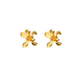 Sylph Women's 14K Gold Plated Flower Dangle Drop Earrings Chic Blossom Stud Earrings | Sterling Silver Posts | Statement Cute Floral Earrings Trendy Spring Jewelry for Women