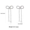INNERDIVA Ribbon Bow Dangle Earrings Long Tassel Drop Stud Earrings