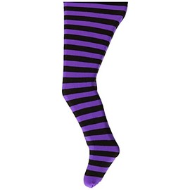 Jefferies Socks girls Striped 1 Pack Little Stripe Tights Purple Black 4 6 Years, Purple/Black, 4-6 Years US