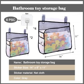 WYRGQIQN 2 Stück hängender Mesh-Badespielzeug-Organizer, Badewannenspielzeug Aufbewahrung, multifunktional, für Badezimmer, Dusche, Badewanne, Spielzeugaufbewahrung zum Aufhängen