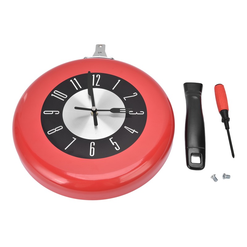 Frying Pan Wall Clock Aluminum Kitchen Pot Decorative Hanging Clocks
