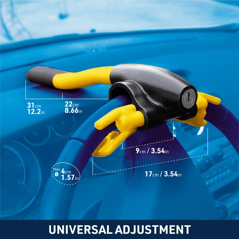 BLOKAUTO 9595 Car Steering Wheel Lock Anti-Theft Device, Visible and