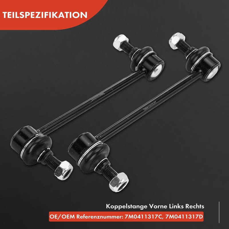 Frankberg 2 x Front Axle Coupling Rod Compatible with Galaxy