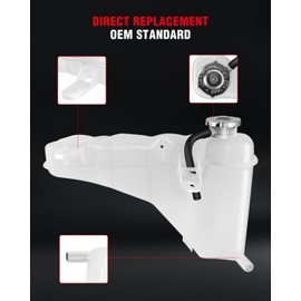 CCIYU Front Engine Coolant Reservoir Tank Compatible for Chrysler 300 2011-2018, for Dodge Challenger 2011-2018, for Dodge Charger 2011-2018, Coolant Reservoir Tank Replace 603-380 [with Cap]