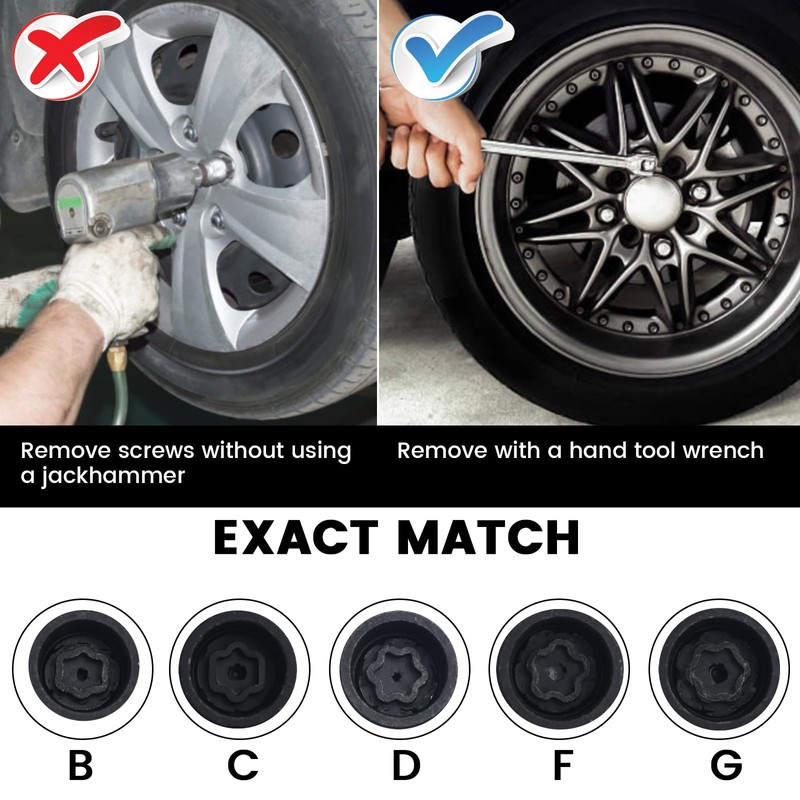 D-Wheel Locking Lug Nut Key Compatible with Toyota Lexus, Tacoma,