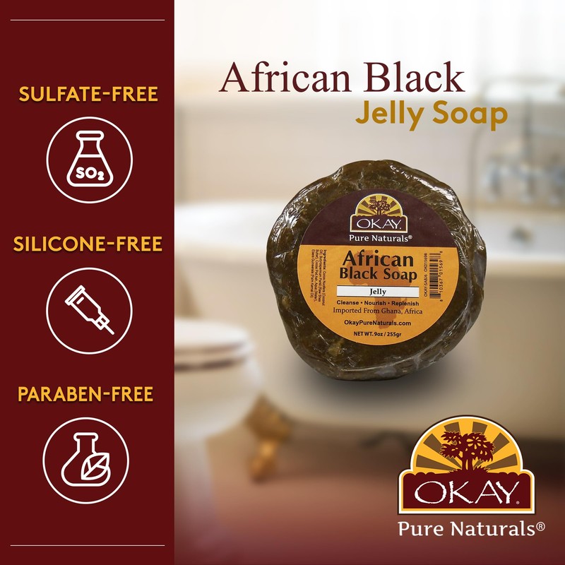 Okay African Black Soap from Ghana with Shea Butter, 6