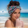 Diadema cruzada con estampado bohemio para mujer, banda elástica para
