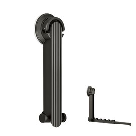 Obsoorth Clothes Drying Rack Wall-Mounted Suction Cup Folding Clothes Drying Rod Space-Saving Closet Rod with Retractable Rod for Laundry Bathroom RV Balcony, Black