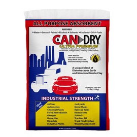 Progressive Planet Can Dry Ultra Premium All Purpose Absorbent Granules, 25lbs - Spill Cleanup & Odor Control - Diatomaceous Earth & Montmorillonite Clay - Home, Garage, Industrial & Automotive Use