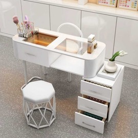 Absorption table nail beauty extractor salon table treatment table, 1 unit, tempered glass 120 (chair x) / 흡진테이블 네일 뷰티 흡진기 살롱 탁자 시술대, 1개, 강화유리 120 (의자X)