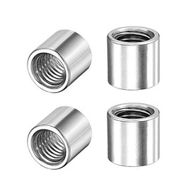 sourcing map Round Welding Nuts M10 x 14 mm x 13 mm Welding Bung Inner Nut Thread 201 Stainless Steel Insert Weldable Pack of 4