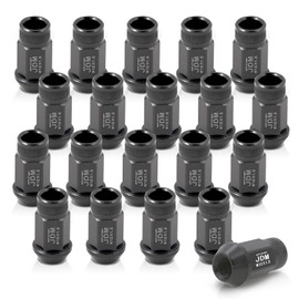 AJP Distributors 20 Piece Universal M12x1.5 Open End Aluminum Lug Nuts, 20pc M12 x 1.5MM Lug Nut Set Wheels Rims JDM VIP Kit Gunmetal