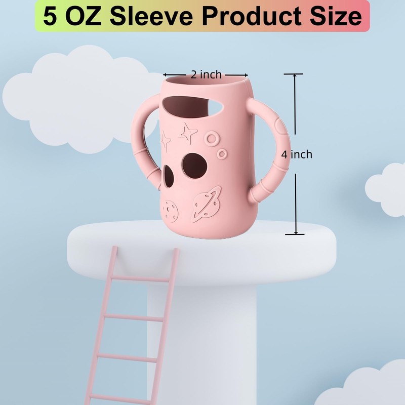 4 Pcs Silicone Sleeves for Old Style Lansinoh Anti-Colic Glass
