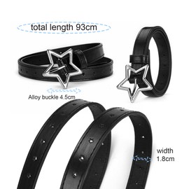 NiceYnn Girls Belt for 6-12 Kids PU Leather Waist Belt Cute Hollow Heart/Star Metal Buckle for Boys Dress Pants Jeans, Youth Teens Sports Belt