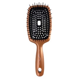 Phillips Brush Flexx Fully Vented Cushion Hair Detangling Brush, Elegantly Designed Copper & Black Flexible Wavy Hair Hairbrush