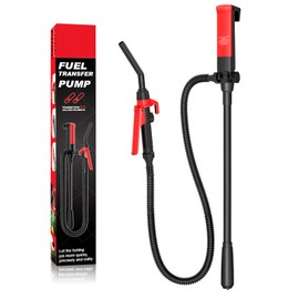 ISINLASSO Portable Fuel Transfer Pump with Extra Long Thick Hose Flow Control Nozzle Automatic Liquid Pump for Gasoline Diesel Oil（Flow Rate 2.6 GPM - 3.1 GPM）