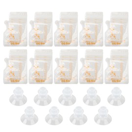 Flange Inserts Accessories for Breastfeeding 9pcs Wearable Silicone Flange Inserts 10pcs Breastmilk Storing Bags