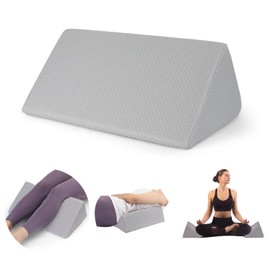 Small Wedge Pillow, Small Wedge Pillow for Sleeping, Foam Wedge for Yoga, Laptop, Memory Foam Positioning, Foam Pillow for Bed, Provide Support and Relieve Fatigue(Grey-M)