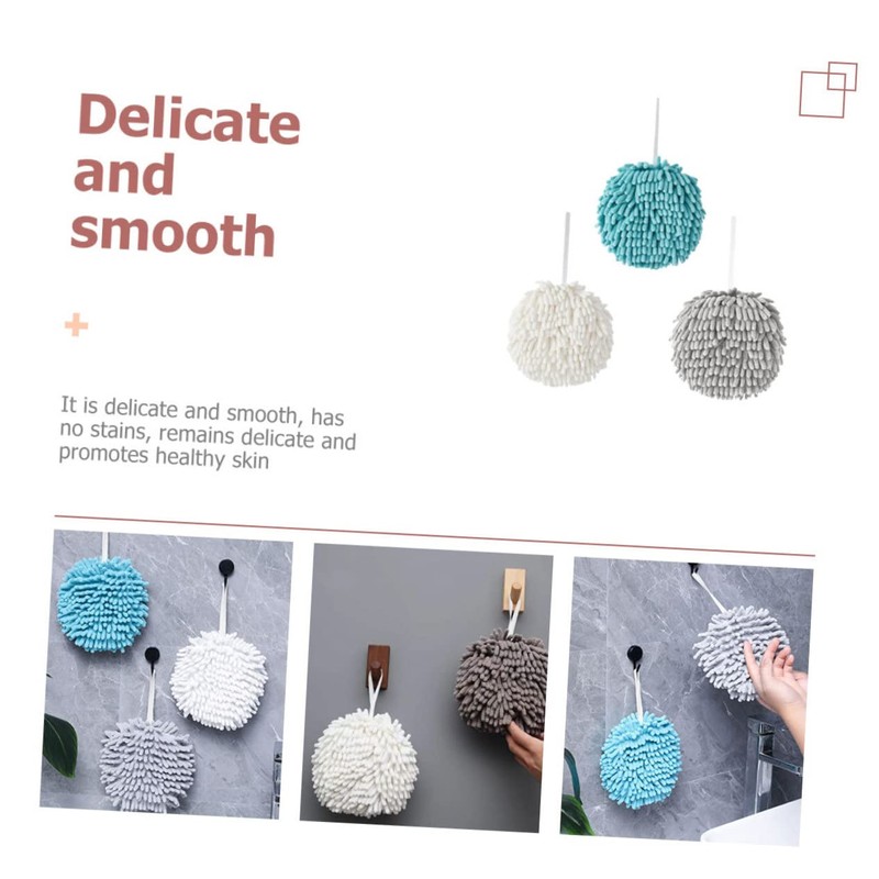 SHOWERORO 3Pcs Kitchen Towel Absorbent Hanging Hand Towels for Bathroom