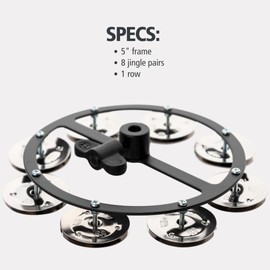 MEINL Percussion Minel High Hat, Tambourine, Headliner Series, Hihat, Tambourine, Stainless Steel, 1row HTHH1BK