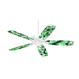 Scene Kid Sketches Green - Ceiling Fan Skin Kit fits most 42 inch fans (FAN and BLADES SOLD SEPARATELY)