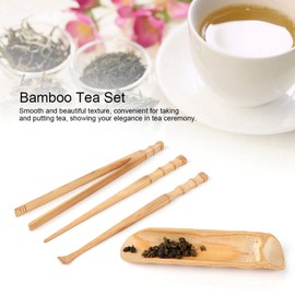 Zerodis Cuchara de Té China Clásica, Herramienta de Servicio de Té, Accesorios para Ceremonia de Té, Juego de Té Chino Kung Fu para Cocina, 4 Uds.