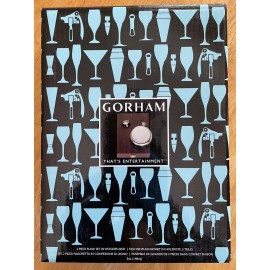 Gorham NIB Lenox Gorham That's Entertainment 2-Piece Round Flask Set, Wooden Caddy 5oz