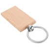 NINGWAAN Rectangle Wood Keychain Blanks, 60 Pieces, Unfinished Wooden Key