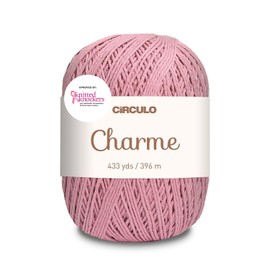 Circulo Charme Cotton Yarn for Crochet and Knitting, 100% Mercerized Cotton Yarn, Brazilian Virgin Cotton -Pink Yarn for Crocheting -Color 3201 - Cameo, 5.3 oz, 433 yds – Sport