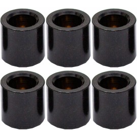 GOTOH NEW (6) String Bushings Flush Fit Smooth Guitar Body Ferrules 3/8" Tele - BLACK