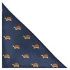 King & Priory Tortoise Navy Blue Herringbone Embroidered Pocket Square,