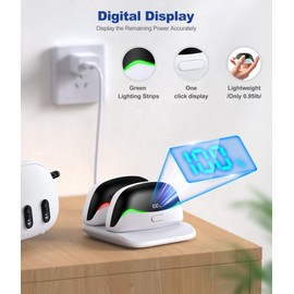 Hot-Swappable Battery Head Strap for Quest 3/Quest 3S/ Quest 2, 2X6700mAh Magnetic Battery for Extra 2-3H Playtime, Comfort VR Headstrap Reduce Pressure, Enhanced Balance, with Charging Station