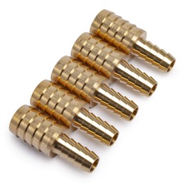 LTWFITTING Brass Barb Hose Reducing Splicer Mender 3/8-Inch ID Hose x5/8-Inch ID Hose Fitting for Vehicle Fuel System Heater System (Pack of 5)