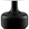 HomeRoots 17" Black Metal Bedside Table Lamp With White Shade