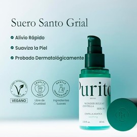 PURITO Suero facial con Centella Asiática 60 ml - Serum Coreano hidratante Calmante para piel grasa y sensible - Skincare Coreano con Niacinamida y Pa