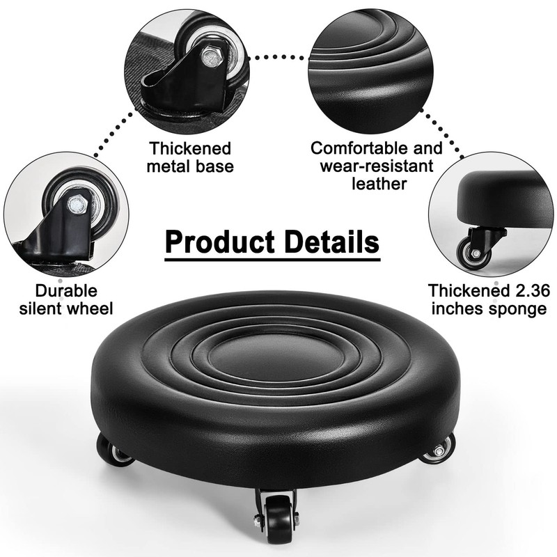 FLOLXNB Low Roller Seat Wheel Stool Chair, Rolling Stool with