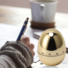60 Minutes Egg Model Mechanical Timer Cooking Alarm Clock Manual Timer for Kitchen (Gold)
