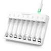 WENJOOP 8-Slot Smart AA AAA Battery Charger for 1.2V NiMH/NiCd