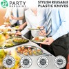 Party Bargains Disposable Plastic Navy Gold Dinner Knives, Infinity Modern