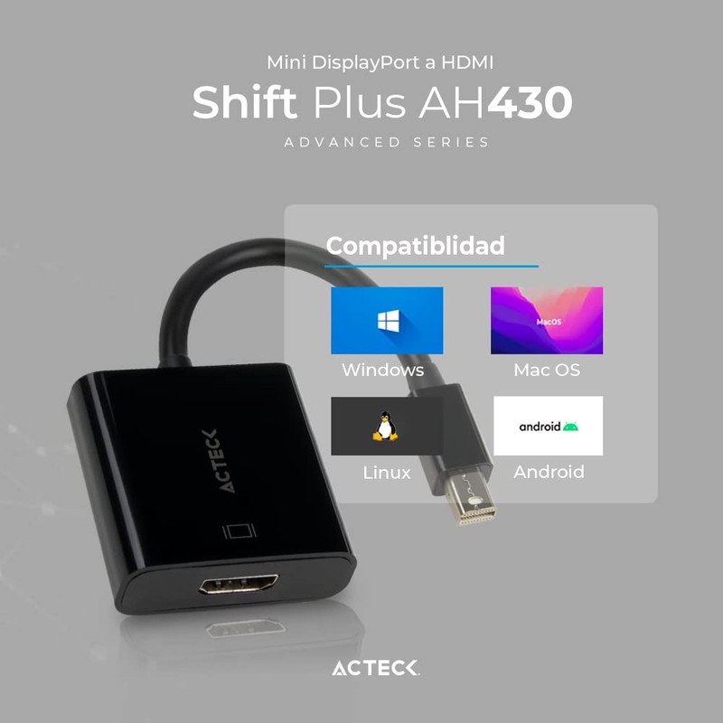 Adaptador Mini DisplayPort a HDMI Shift Plus AH430 / Para