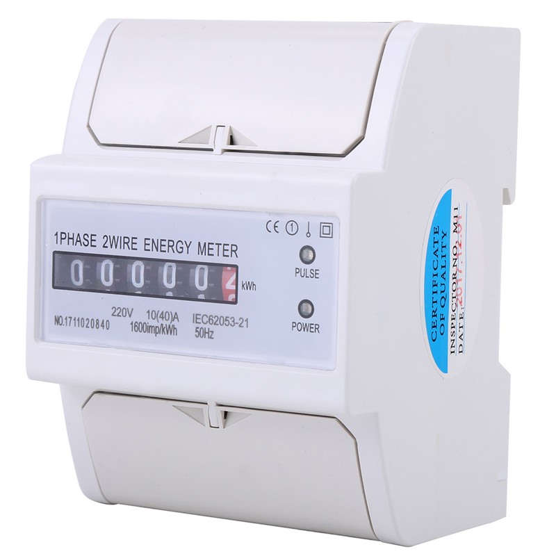 1 Phase 2 Wire DIN Rail Electronic Energy KWh Meter