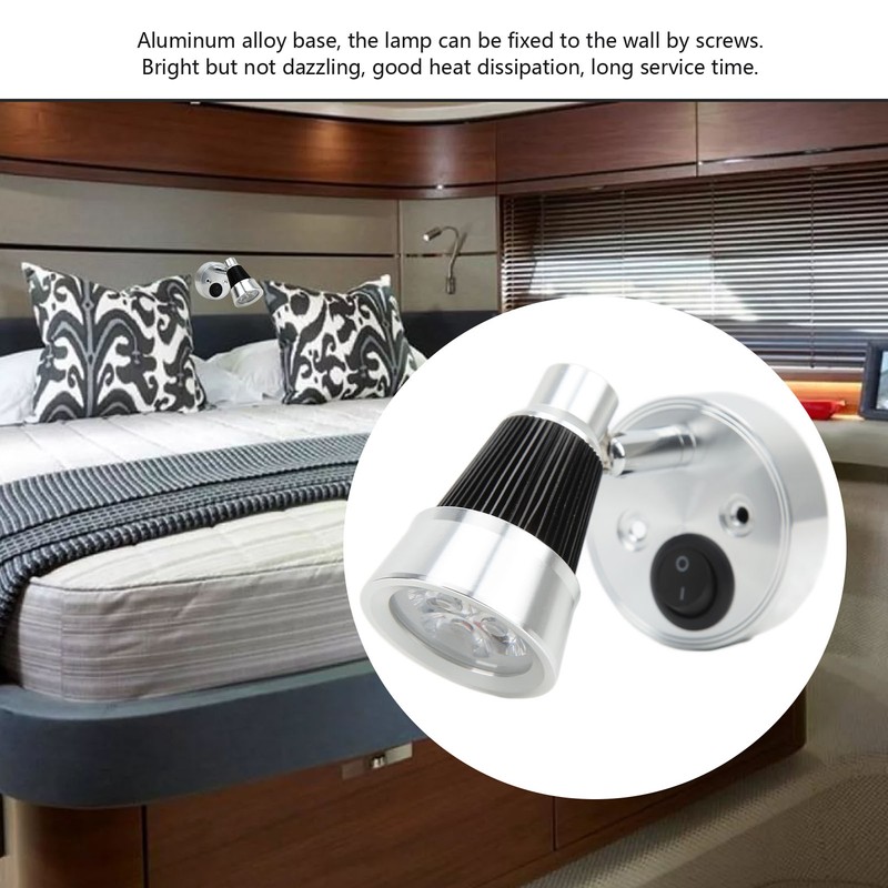 LED Swivel Reading Light 90° Adjustable RV Spotlight Interior Lighting