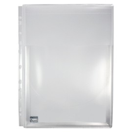 EXXO by HFP 35261 5 Document Wallet with Flap and Filing Edge Transparent Clear